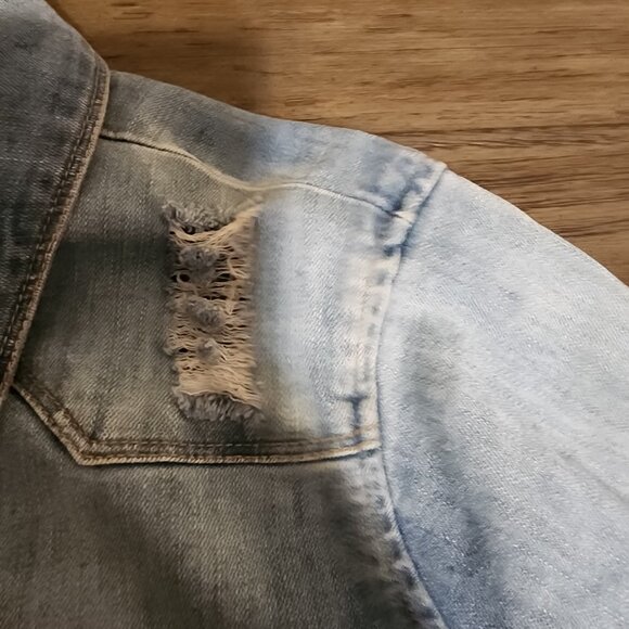 Wit & Wisdom Western Denim Trucker Jacket NWOT Blue Med - Picture 4 of 10